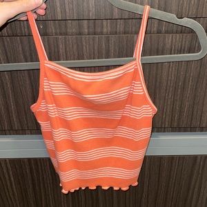 orange striped crop top